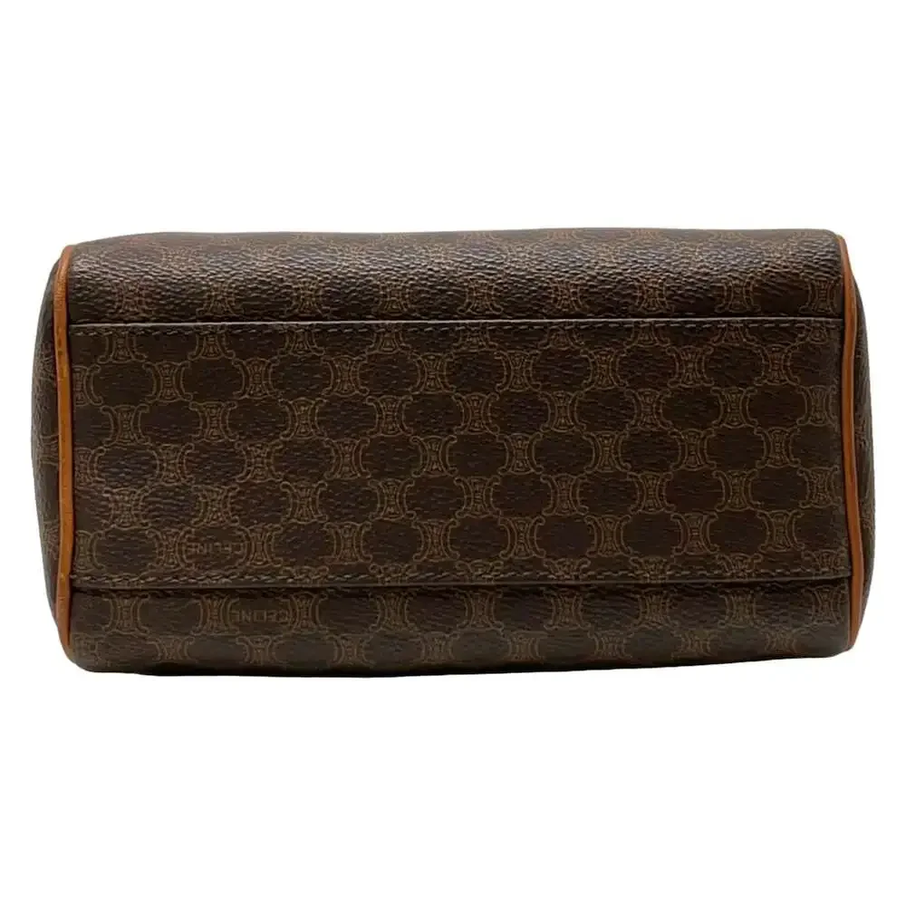 Celine Macadam Handbag Dark Brown PVC Leather
